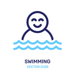 Swimming icon. Vacation leisure concept.