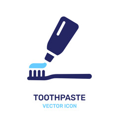 Toothbrush with toothpaste icon