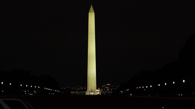 The Washington Monument at night in DC