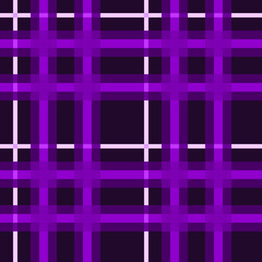 Traditional british seamless pattern known as tartan in dark purple, purple, white.