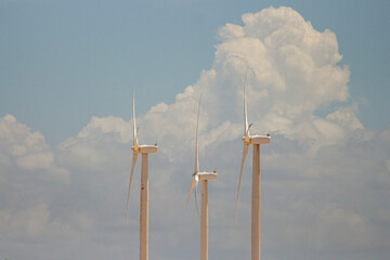 wind turbine against blue sky