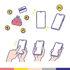 キャッシュレス　スマホ　スマホ決済　キャッシュレス決済　クレジットカード　電子決済 Cashless smartphone, smartphone payment, cashless payment, credit card, electronic payment