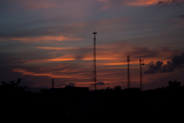 sunset over the city