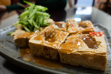 famous snack of stinky tofu