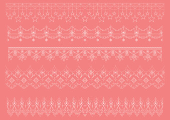Feminine design lace illustration material (vector, cut out)