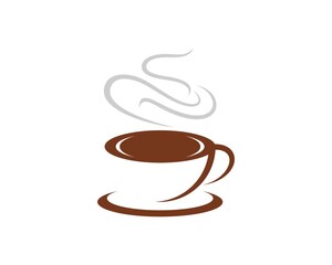 Hot coffee cup in brown color