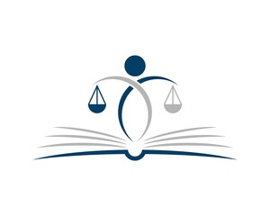 Abstract open book with law scale on the top