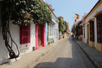 Fototapeta premium Street scene in Cartagena, Colombia, South America.