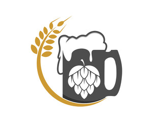 Beer glass on the wheat logo