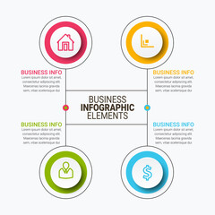 Fototapeta premium Vector Infographic label design template with icons. can be used for workflow layout, diagram, annual report, web design. Business concept 