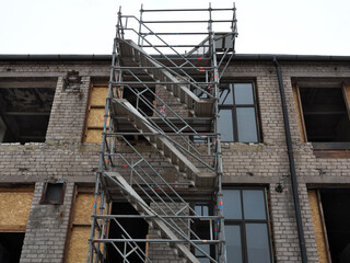 Prefabricated metal staircase. Overhaul of the building.