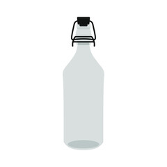 glass water bottle icon on white background