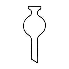 chemical test tube icon. hand drawn doodle style. vector, minimalism, monochrome. laboratory glassware.