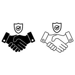 trust icon, handshake icon vector sign symbol