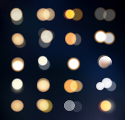 Beautiful collection of bokeh golden blurred lights