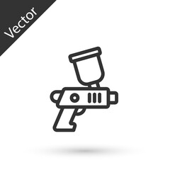 Grey line Paint spray gun icon isolated on white background. Vector