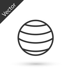 Grey line Planet icon isolated on white background. Vector