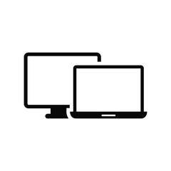 Computer laptop icon vector graphic illustration