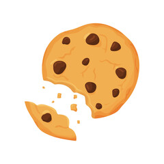 Vector illustration of sweet cookies with chocolate pieces. Illustration for the site, menu and other things.