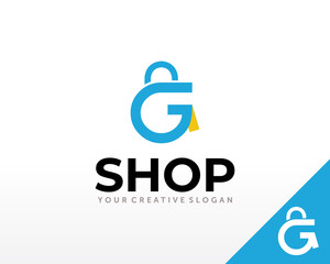 Obraz premium Initial G Shop Logo. Good Shop Logo Design vector