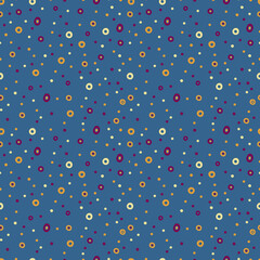 Abstract seamless pattern dotted blue color.Modern hand drawn texture background.