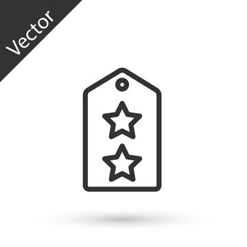 Grey line Military rank icon isolated on white background. Military badge sign. Vector