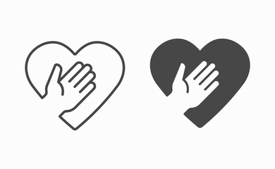 Fototapeta premium Hand in heart icon. Vector illustration.