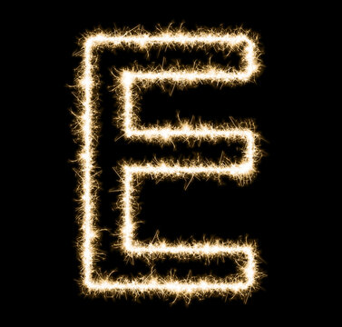 Letter E - Made out of sparkles