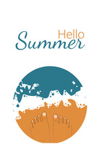Summer banner with sea shore and sand