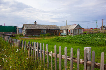 The Russian village of Teriberka on the Kola Peninsula of the Barents Sea in the Murmansk region, Russia.