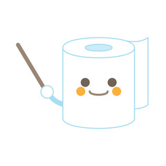 指示棒トイレットペーパー笑顔