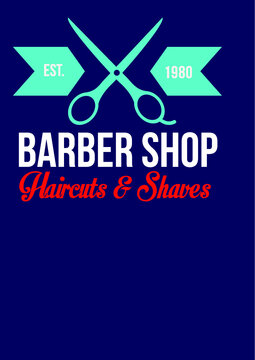 Barber Shop Haircuts & Shaves Illustration. Suitable For Clothes Screen Printing, Shirt Screen Printing Designs, Tattoo Designs, Wall Hangings Etc.