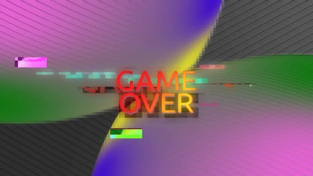 Game over on an animated background. Game over on an abstract animated backgroun
