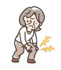 膝が痛いおばあさん