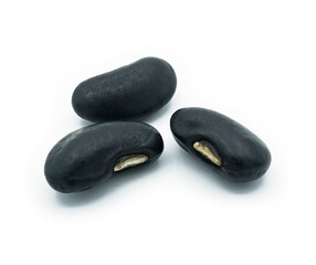 Fototapeta na wymiar Close up of black beans raw, Organic grains food, Isolated on white background