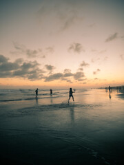 Fototapeta premium silhouette of a person on the beach