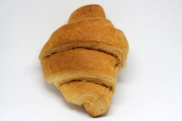 Loaf of bread isolated on white background. Whole bread. Horizontal frame. 