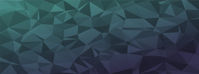 low poly dark blue green abstract background. dark natural colors chaotic triangles of variable size and rotation. Minimalist layout for business card landing page wallpaper website brochure. 