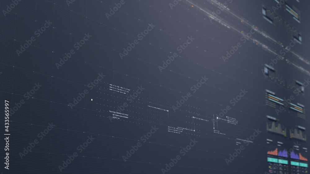 Poster business stock market, trading, info graphic with animated graphs, charts and data numbers insight a