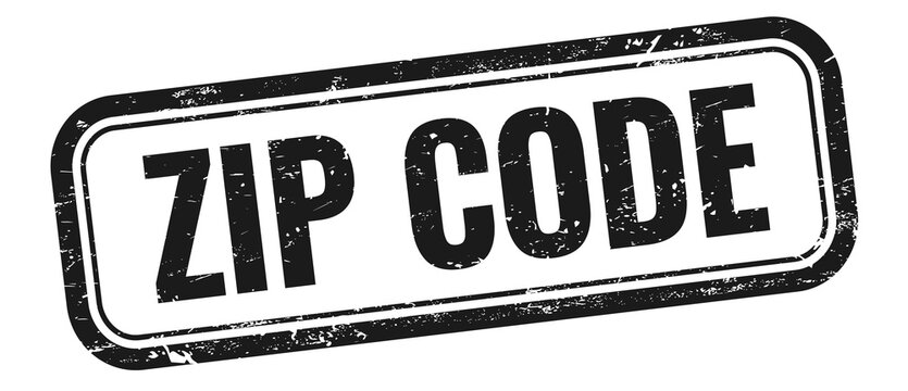 ZIP CODE text on black grungy vintage stamp.