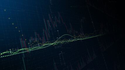 Business stock market, trading, info graphic with animated graphs, charts and data numbers insight analysis to be shown on monitor display screen for business meeting mock up theme
