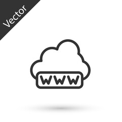 Grey line Software, web development, programming concept icon isolated on white background. Programming language and program code on screen laptop. Vector