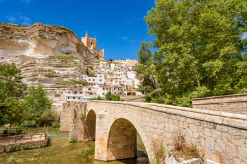 Alcalá del Júcar, La Manchuela, Spain. Picturesque and touristic white town in a River Jucar...