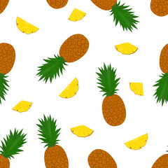 Seamless pattern pineapple vector illustration