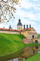 April 28 2014 view of the old walls of the Nesvizh castle in Belarus in the Minsk region in the city of Nesvizh