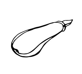 eggplant, black outline drawn by a pen