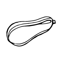 zucchini, black outline drawn by a pen