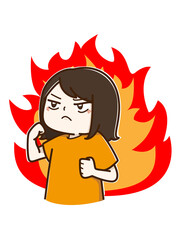 決意してやる気に満ち溢れる女性
