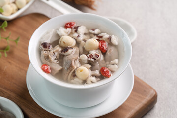 Four Tonics Soup. Delicious traditional Chinese herb flavor food.
