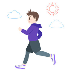 ランニングしている男性のイラスト